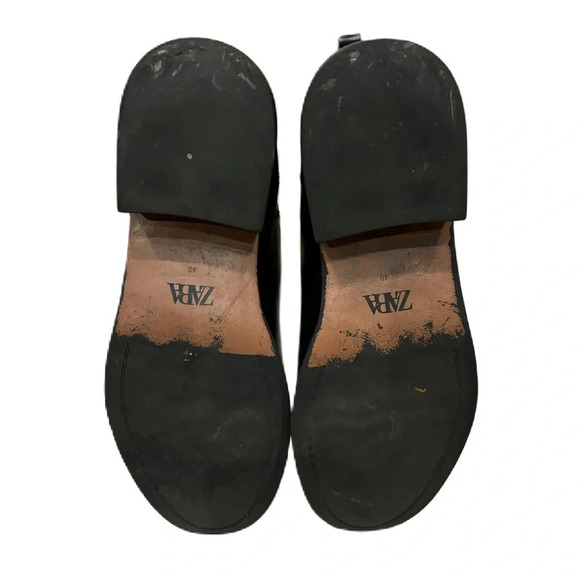 Zara Women’s Black Faux Leather Chelsea Boots Booties Size 40 - Picture 3 of 14